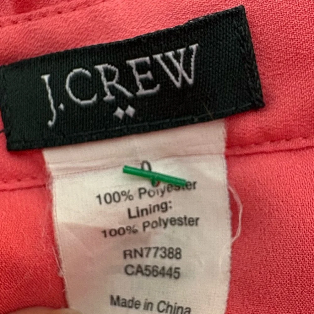 J. Crew Coral Sleeveless Ruffle Blouse